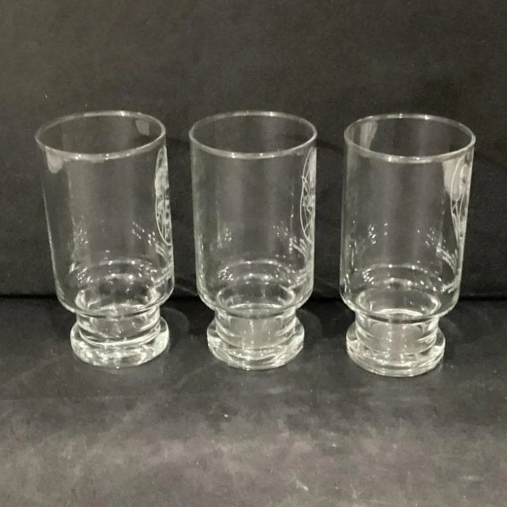 Avon Advertising Tumblers, Set of 3 Vintage Gibson Girl & Flapper Fashion Design